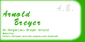 arnold breyer business card